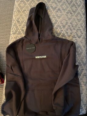 White Fox Boutique Black Hoodie with Matcha Logo